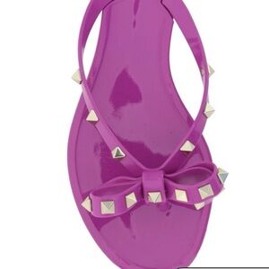 Purple Valentino Rockstud flip flop size 7